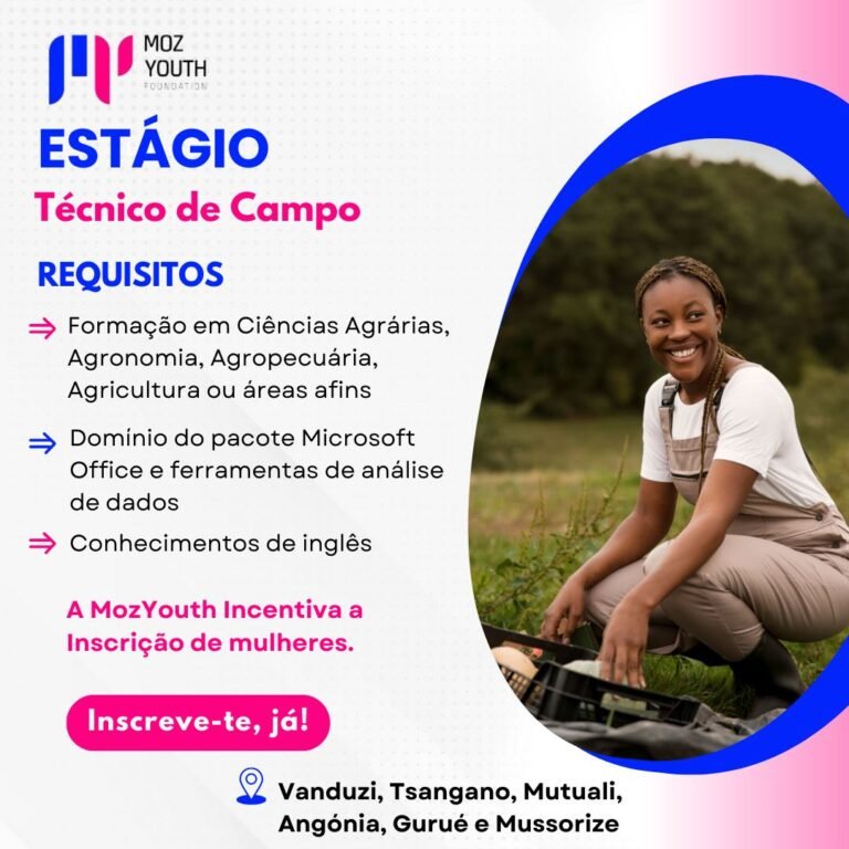 Vagas de Estágio: Técnicos de Campo na Moz Youth Foundation